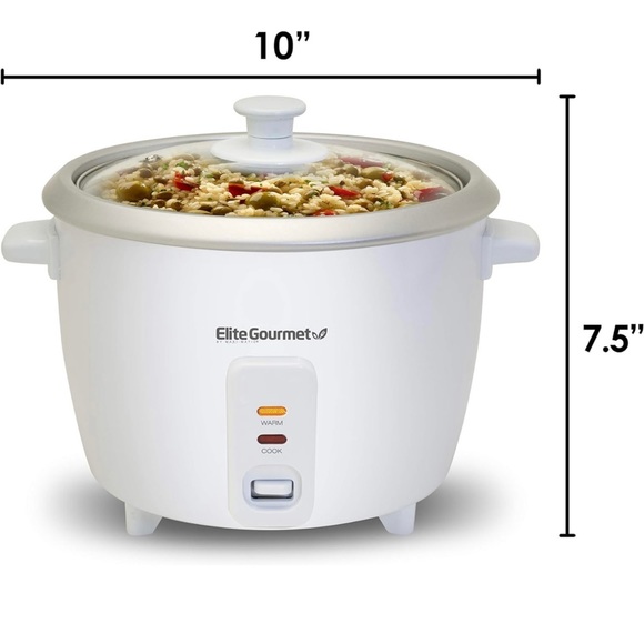 Elite Gourmet ERC003 Electric Rice Cooker with Automatic Keep Warm Makes Soups, - Picture 7 of 15